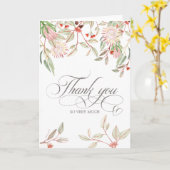 グレー書スタイリッシュ道台本ありがとう折り畳み カード (黄色い花)