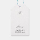 グレー書道シンプル式とエレガント ギフトタグ (正面)