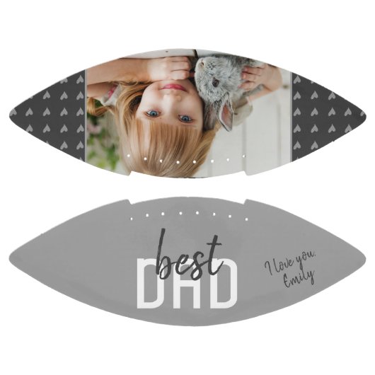 グレー最高のハートパパ写真父の日 アメリカンフットボール (パネル)