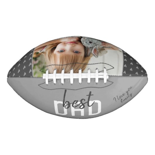 グレー最高のハートパパ写真父の日 アメリカンフットボール (正面)