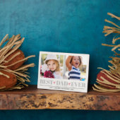 グレー最高のパパEVERコラージュ2フォトピンクハート フォトプラーク (側面)