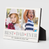 グレー最高のパパEVERコラージュ2フォトピンクハート フォトプラーク (側面)