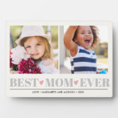 グレー最高のMOM EVERコラージュ2フォトピンクハート フォトプラーク (正面)