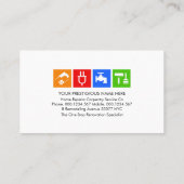 グレー木材の層の手書きツール 名刺 (裏面)