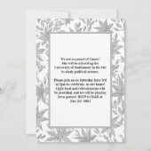 グレー植物の写真卒業発表 招待状 (裏面)