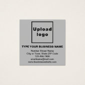 グレー正方形プロファイルカードのビジネス情報 (正面)