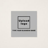 グレー正方形プロファイルカードのビジネス情報 (裏面)