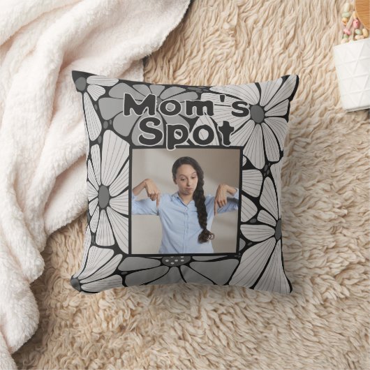 グレー母のスポット・ソファ写真母の日の贈り物 クッション (ブランケット)
