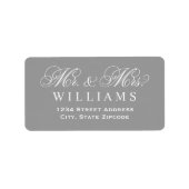 グレー氏とミセス・スクリプト結婚の差出人住所 ラベル (正面)