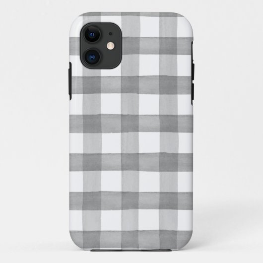グレー水彩バッファロープレイドIphone 11タフケース Case-Mate iPhoneケース (裏面)