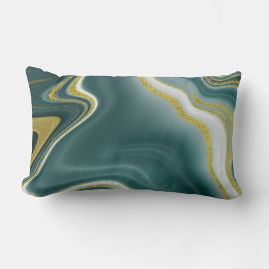 グレー水彩抽象芸術グリッター腰枕 ランバークッション (正面)