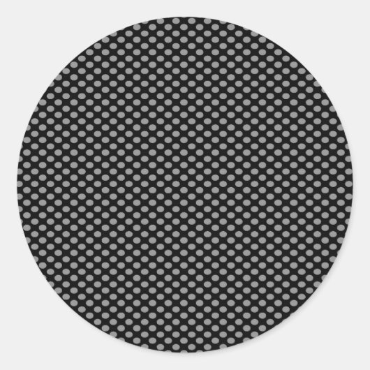 グレー水玉模様オンブラック ラウンドシール (正面)