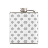グレー水玉模様オン白 フラスク (裏面)
