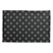 グレー水玉模様オン黒 枕カバー (裏面)