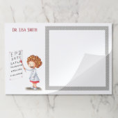 グレー水玉模様ドクターフォトメトリックリストイラストレーション ペーパーパッド (折り畳み)