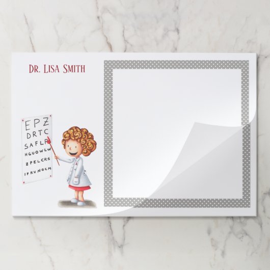 グレー水玉模様ドクターフォトメトリックリストイラストレーション ペーパーパッド (折り畳み)