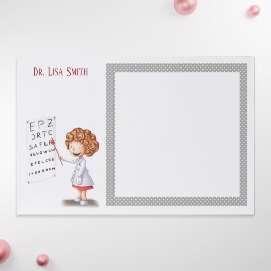 グレー水玉模様ドクターフォトメトリックリストイラストレーション ペーパーパッド