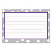 グレー水玉模様パターンレシピカード テーブルナンバー (裏面)