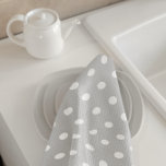 グレー水玉模様 キッチンタオル<br><div class="desc">グレー水玉模様キッチンタオル</div>
