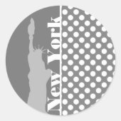 グレー水玉模様;ニューヨーク ラウンドシール (正面)