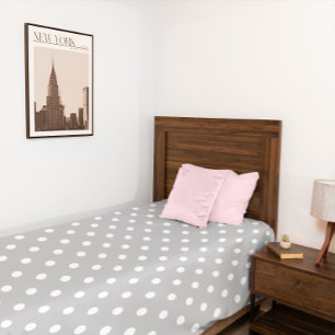 グレー水玉模様 フリースブランケット