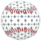 グレー水玉模様、水玉模様パターン、ドット点々のある、 ソフトボール (裏面)