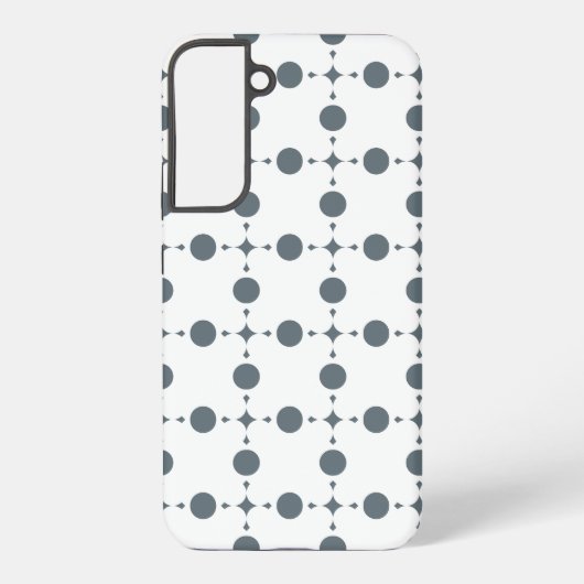 グレー水玉模様、水玉模様パターン、ドット点々のある、 SAMSUNG GALAXYケース (裏面)
