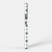 グレー水玉模様、水玉模様パターン、ドット点々のある、 SAMSUNG GALAXYケース (右側面)