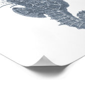 グレー海洋生物グループ12Aプリント#5シーホース ポスター (角)