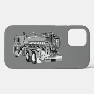 グレー消防車絵を描油、 iPhone 12ケース