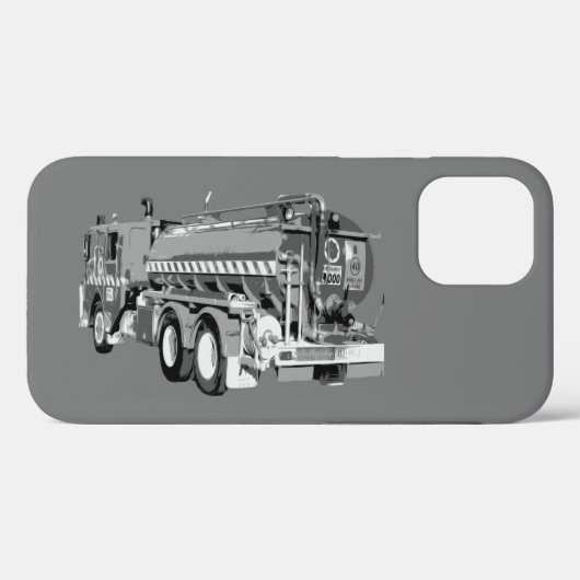 グレー消防車絵を描油、 Case-Mate iPhoneケース (裏面 (横))