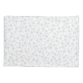 グレー淡い色のオンホワイト |リノプリント星模様 枕カバー (裏面-左)