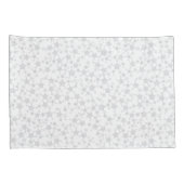 グレー淡い色のオンホワイト |リノプリント星模様 枕カバー (裏面-右)