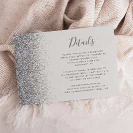 グレー淡い色のシルバーグリッターエッジ結婚ズ詳細 エンクロージャーカード