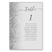 グレー淡い色のシルバーグリッター結婚ズ テーブルナンバー (裏面)