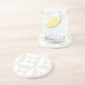 グレー淡い色のジオメトリックデコキューブパターン コースター (側面)