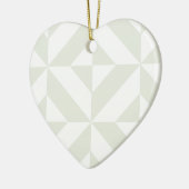 グレー淡い色のジオメトリックデコキューブパターン セラミックオーナメント (左)