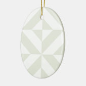 グレー淡い色のジオメトリックデコキューブパターン セラミックオーナメント (左)