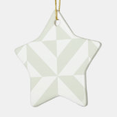 グレー淡い色のジオメトリックデコキューブパターン セラミックオーナメント (左)