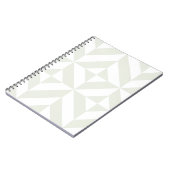 グレー淡い色のジオメトリックデコキューブパターン ノートブック (左側)