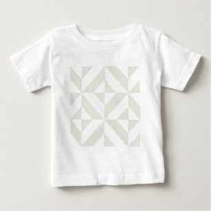 グレー淡い色のジオメトリックデコキューブパターン ベビーTシャツ