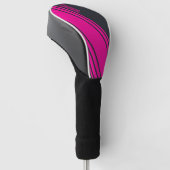 グレー無地のとピンクのカスタマイズ可能 ゴルフヘッドカバー (アングル)