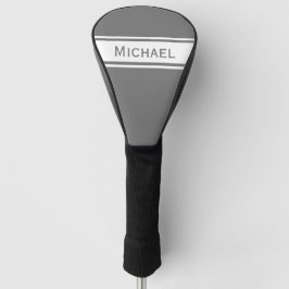 グレー無地のホワイストライプト名Monogram ゴルフヘッドカバー