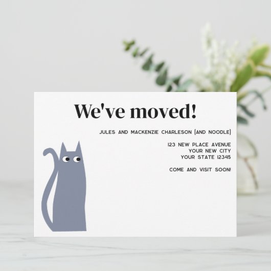 グレー猫が新しい家を引っ越す 案内状 (スタンド正面)