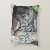 グレー猫アクセント枕 アクセントクッション (裏面(縦))