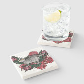 グレー猫バラグレー猫 ストーンコースター (横)