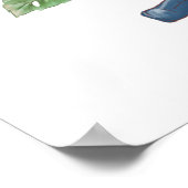 グレー猫フラワーポスターのかわいい女の子 ポスター (角)