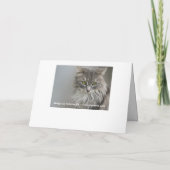 グレー猫悔やみや弔慰グリーティングカード カード (裏面)