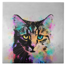 グレー猫618 タイル