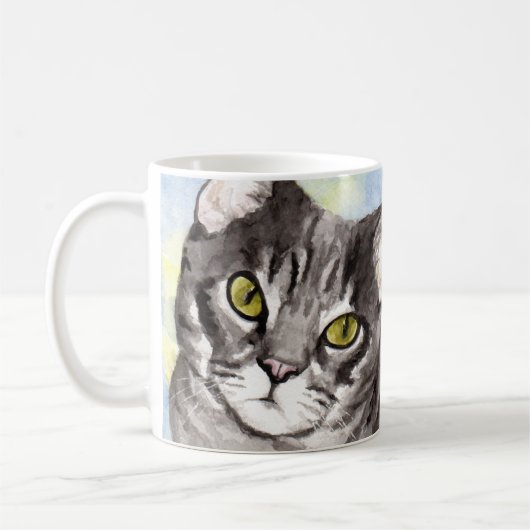 グレー猫 コーヒーマグカップ (左)